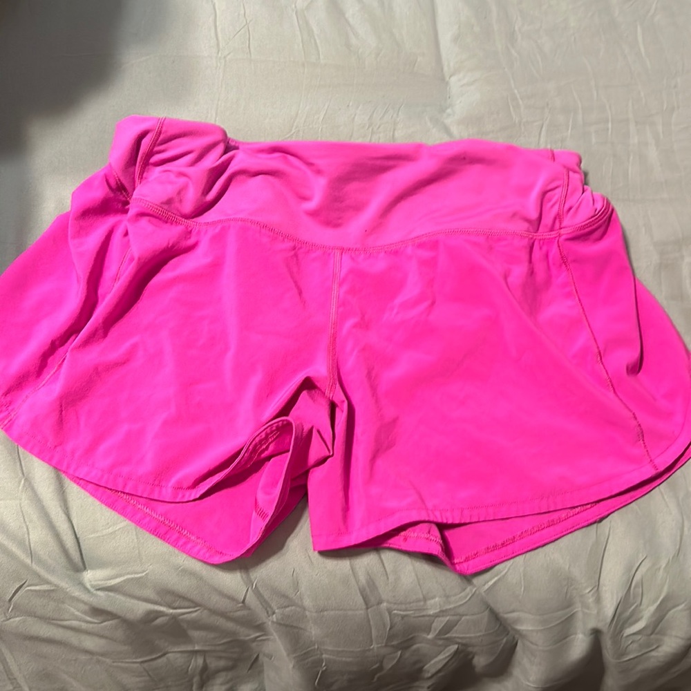 Lululemon Pow Pink Speed Ups low rise 4 inch